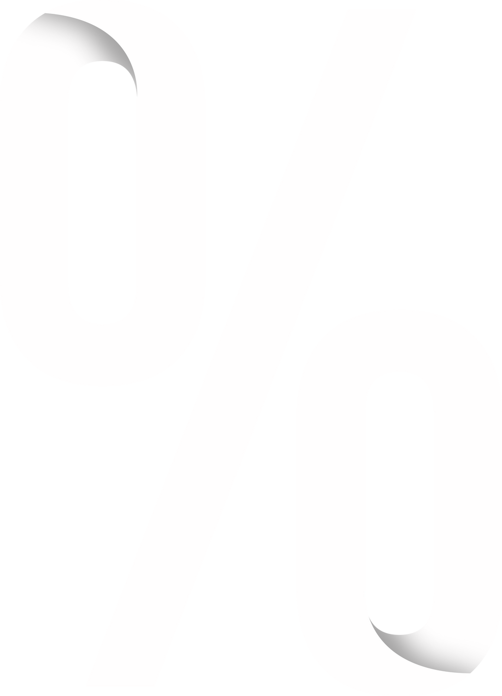 Paper Font Shadow Letter - Percentage